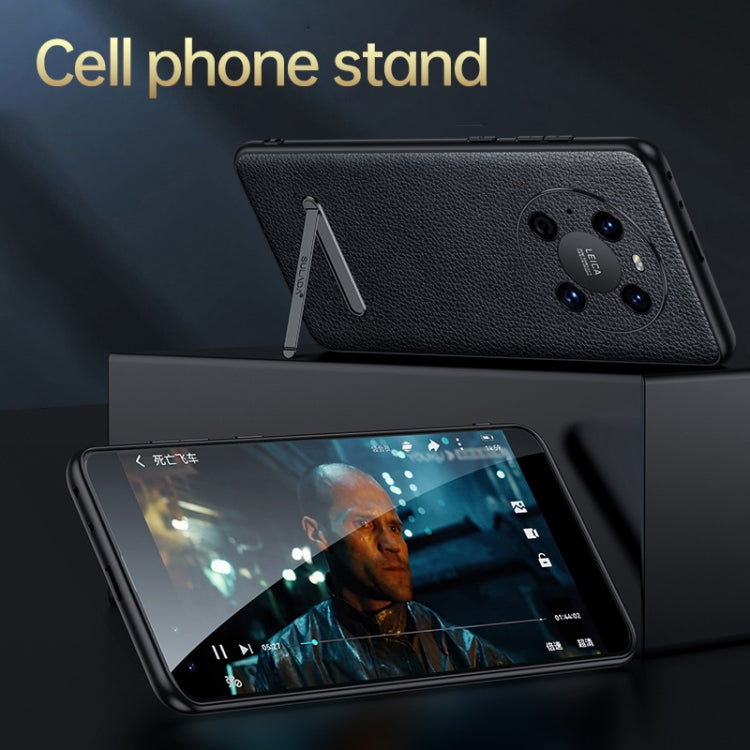 Invisible Bracket Leather Back Cover Phone Case – Leather, TPU, For Huawei Mate 40, For Huawei Mate 40 Pro, For Huawei Mate 50, For Huawei Mate 50 Pro