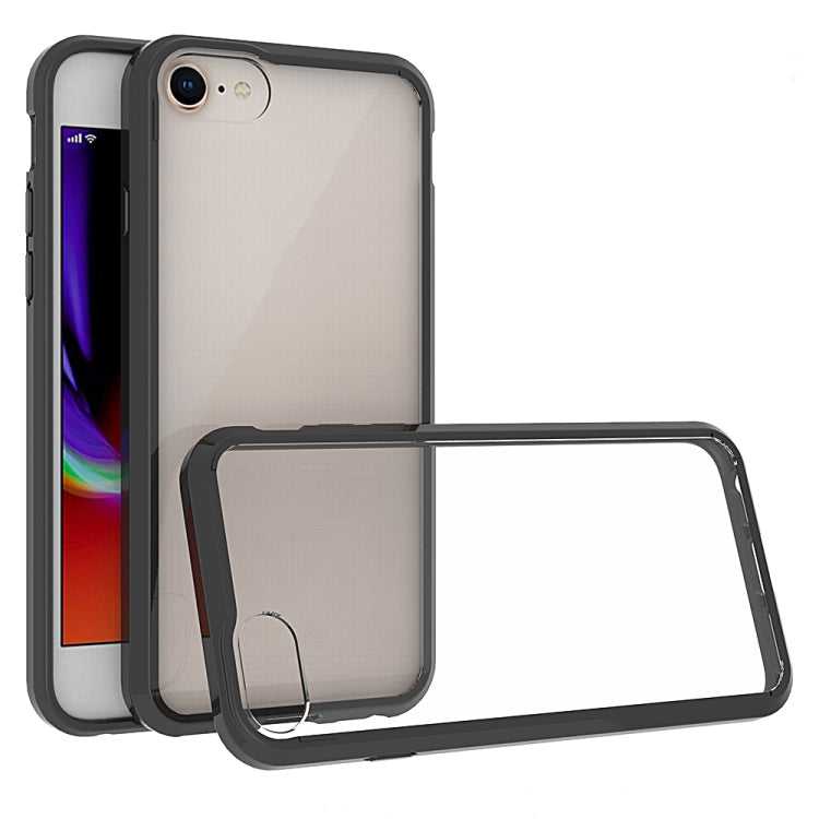 For iPhone SE (2020) Scratchproof TPU + Acrylic Protective Case, For... For iPhone SE 2022 SE 2020 Black