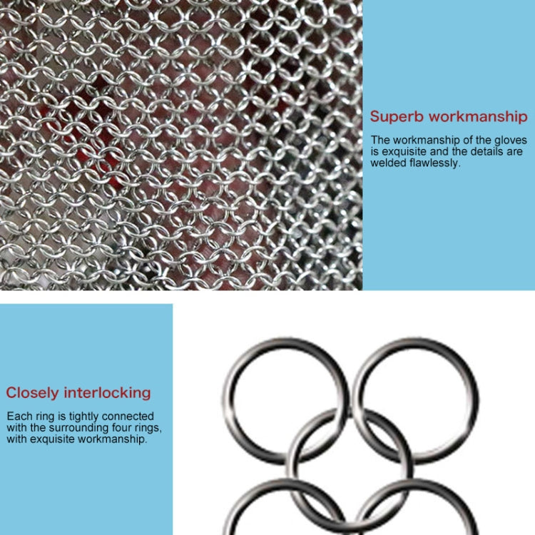 304 Stainless Steel 5 Fingers Steel Ring Anti-cutting Labor Protection Gloves, XXS, XS, S, M, L