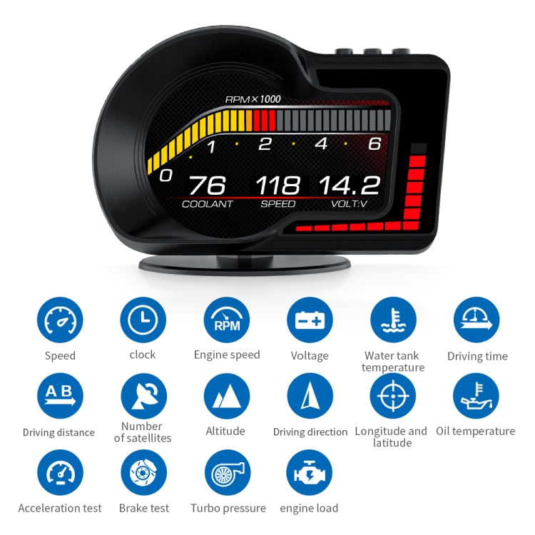 F15 Car High-definition LCD Instrument OBD+GPS HUD Head-up Display, F15 – Durable Build, Easy to Use