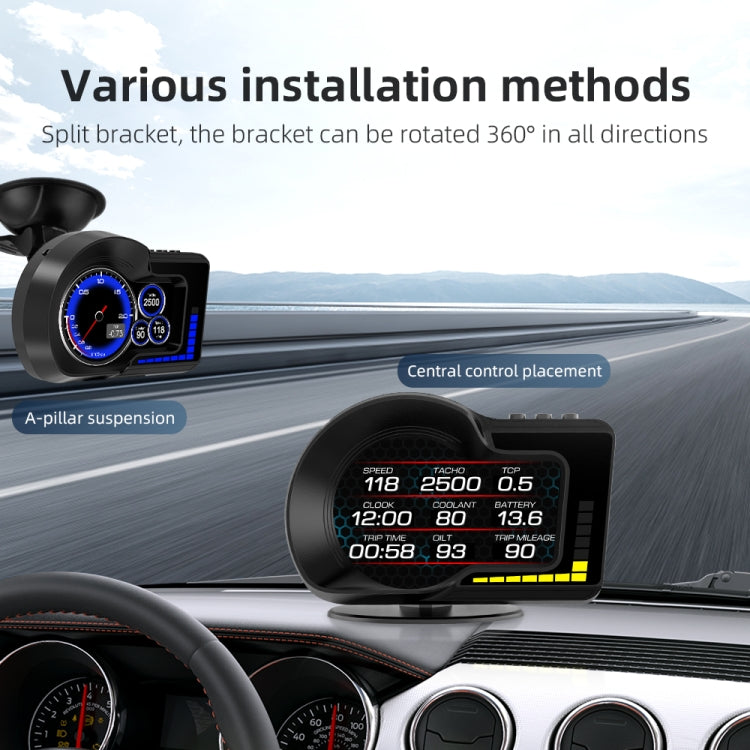 F15 Car High-definition LCD Instrument OBD+GPS HUD Head-up Display, F15 – Durable Build, Easy to Use
