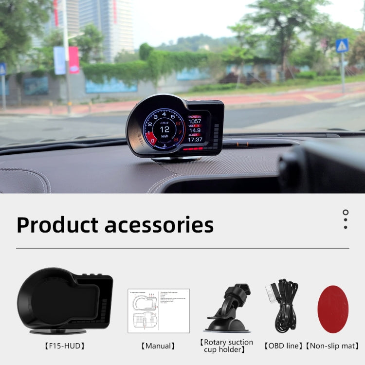 F15 Car High-definition LCD Instrument OBD+GPS HUD Head-up Display, F15 – Durable Build, Easy to Use