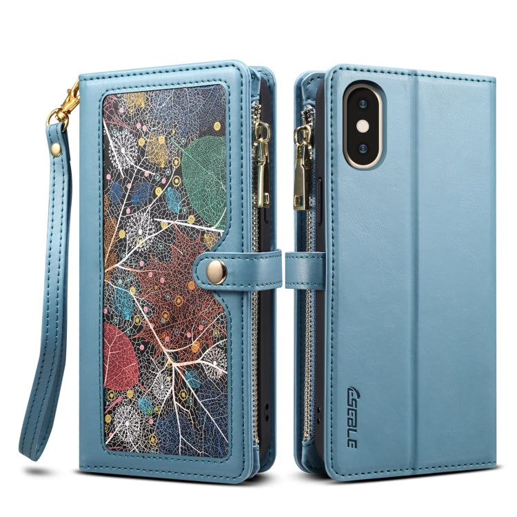 ESEBLE Star Series Lanyard Zipper Wallet RFID Leather Case – Wear-resistant, Lanyard, Card Slot, For iPhone 12 Pro, For iPhone 12, For iPhone 11 Pro Max, For iPhone 11 Pro, For iPhone 11, For iPhone SE 2022 / SE 2020 / 8 / 7, For iPhone XS Max For iPhone XS Max Blue