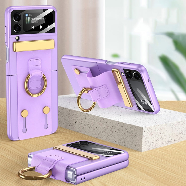 GKK Ultrathin Shockproof Phone Case with Ring Holder / Wrist Strap, For Samsung Galaxy Z Flip3 5G For Samsung Galaxy Z Flip3 5G Purple