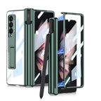 GKK Magnetic Fold Hinge Shockproof Phone Case with Pen Slots, For Samsung Galaxy Z Fold3 5G For Samsung Galaxy Z Fold3 5G Green
