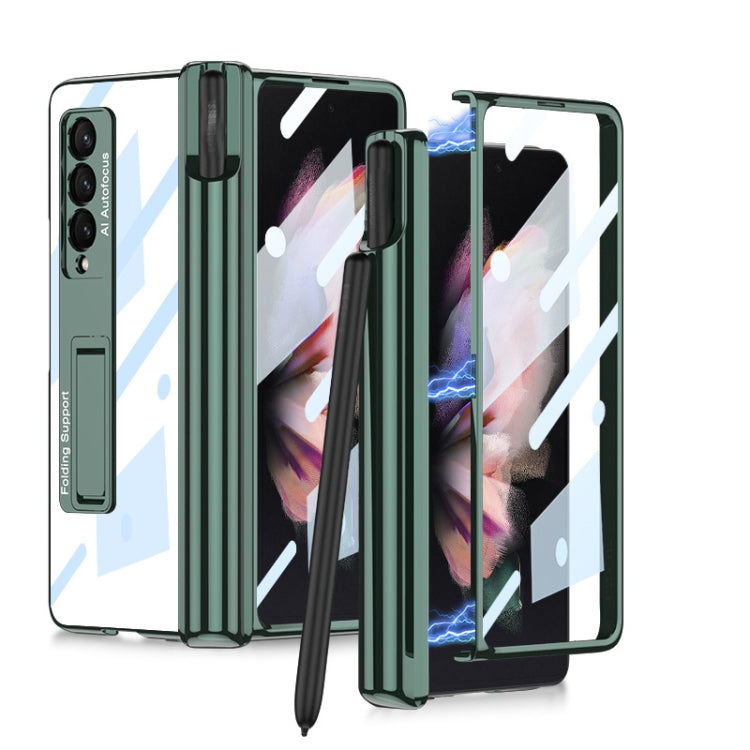 GKK Magnetic Fold Hinge Shockproof Phone Case with Pen Slots, For Samsung Galaxy Z Fold3 5G For Samsung Galaxy Z Fold3 5G Green
