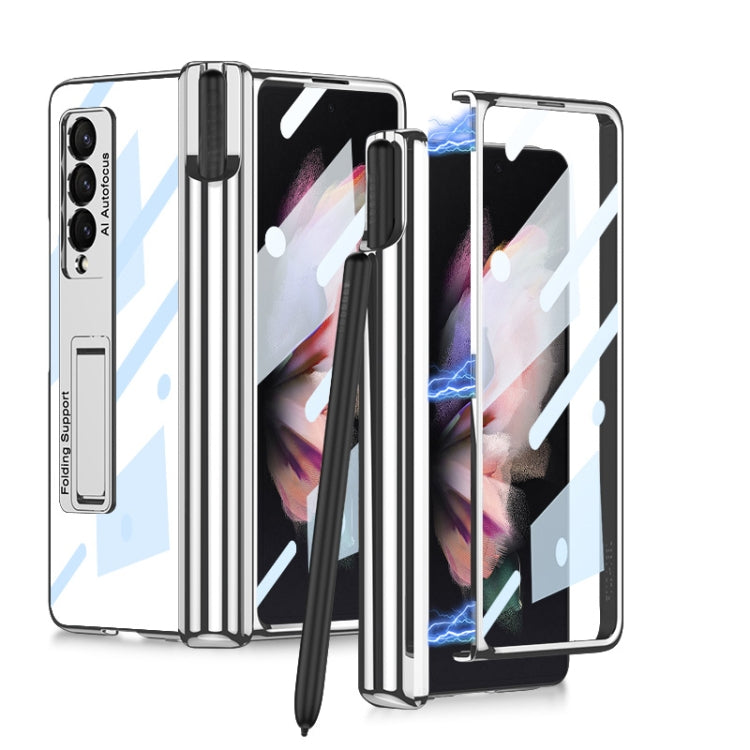 GKK Magnetic Fold Hinge Shockproof Phone Case with Pen Slots – Shockproof, Magnetic, For Samsung Galaxy Z Fold3 5G For Samsung Galaxy Z Fold3 5G Silver