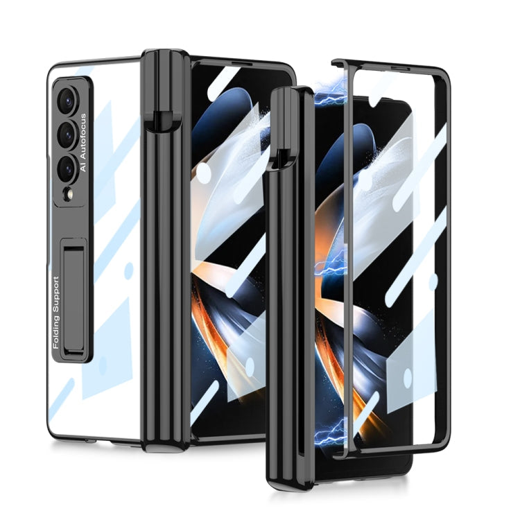 GKK Magnetic Fold Hinge Shockproof Phone Case with Pen Slots, For Samsung Galaxy Z Fold4 For Samsung Galaxy Z Fold4 Black