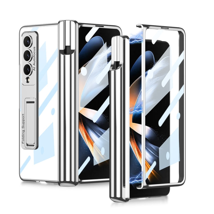 GKK Magnetic Fold Hinge Shockproof Phone Case with Pen Slots – Shockproof, Magnetic, For Samsung Galaxy Z Fold4 For Samsung Galaxy Z Fold4 Silver