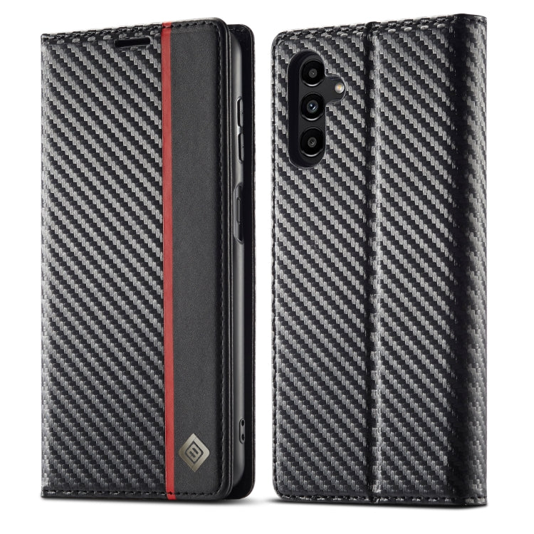 LC.IMEEKE Carbon Fiber Leather Phone Case, For Samsung Galaxy A54 5G For Samsung Galaxy A54 5G Vertical Black