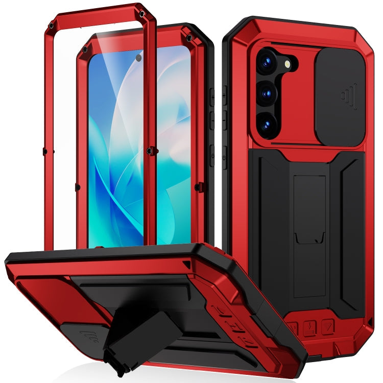 Sliding Camera Design Waterproof Dustproof Shockproof Phone Case – Shockproof, Waterproof, For Samsung Galaxy S23 5G, For Samsung Galaxy S23+ 5G, For Samsung Galaxy S23 Ultra 5G For Samsung Galaxy S23 5G Red