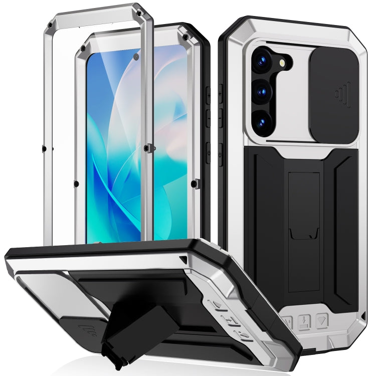 Sliding Camera Design Waterproof Dustproof Shockproof Phone Case – Shockproof, Waterproof, For Samsung Galaxy S23 5G, For Samsung Galaxy S23+ 5G, For Samsung Galaxy S23 Ultra 5G For Samsung Galaxy S23 5G Silver