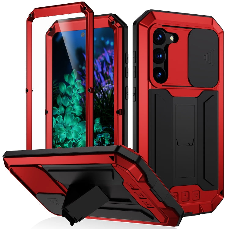 Sliding Camera Design Waterproof Dustproof Shockproof Phone Case – Shockproof, Waterproof, For Samsung Galaxy S23 5G, For Samsung Galaxy S23+ 5G, For Samsung Galaxy S23 Ultra 5G For Samsung Galaxy S23+ 5G Red