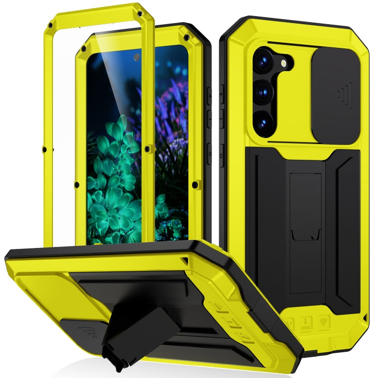 Sliding Camera Design Waterproof Dustproof Shockproof Phone Case – Shockproof, Waterproof, For Samsung Galaxy S23 5G, For Samsung Galaxy S23+ 5G, For Samsung Galaxy S23 Ultra 5G For Samsung Galaxy S23+ 5G Yellow