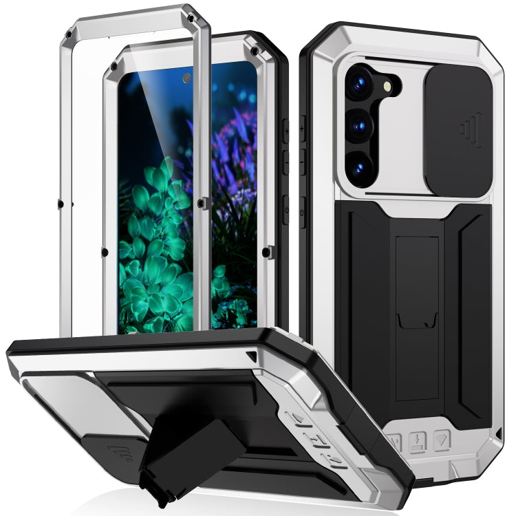 Sliding Camera Design Waterproof Dustproof Shockproof Phone Case – Shockproof, Waterproof, For Samsung Galaxy S23 5G, For Samsung Galaxy S23+ 5G, For Samsung Galaxy S23 Ultra 5G For Samsung Galaxy S23+ 5G Silver