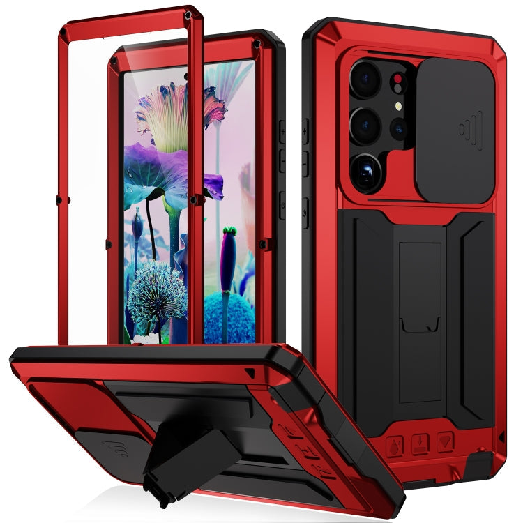 Sliding Camera Design Waterproof Dustproof Shockproof Phone Case – Shockproof, Waterproof, For Samsung Galaxy S23 5G, For Samsung Galaxy S23+ 5G, For Samsung Galaxy S23 Ultra 5G For Samsung Galaxy S23 Ultra 5G Red