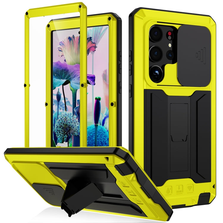 Sliding Camera Design Waterproof Dustproof Shockproof Phone Case – Shockproof, Waterproof, For Samsung Galaxy S23 5G, For Samsung Galaxy S23+ 5G, For Samsung Galaxy S23 Ultra 5G For Samsung Galaxy S23 Ultra 5G Yellow