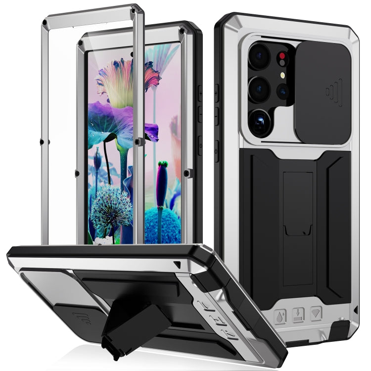 Sliding Camera Design Waterproof Dustproof Shockproof Phone Case – Shockproof, Waterproof, For Samsung Galaxy S23 5G, For Samsung Galaxy S23+ 5G, For Samsung Galaxy S23 Ultra 5G For Samsung Galaxy S23 Ultra 5G Silver