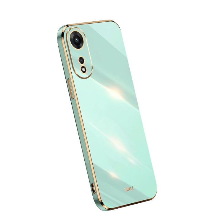 XINLI Straight Edge 6D Electroplate TPU Phone Case – TPU, For OPPO A1 Pro 5G, For Realme 10 4G, For Samsung Galaxy Note10+ For OPPO A1 Pro 5G Mint Green