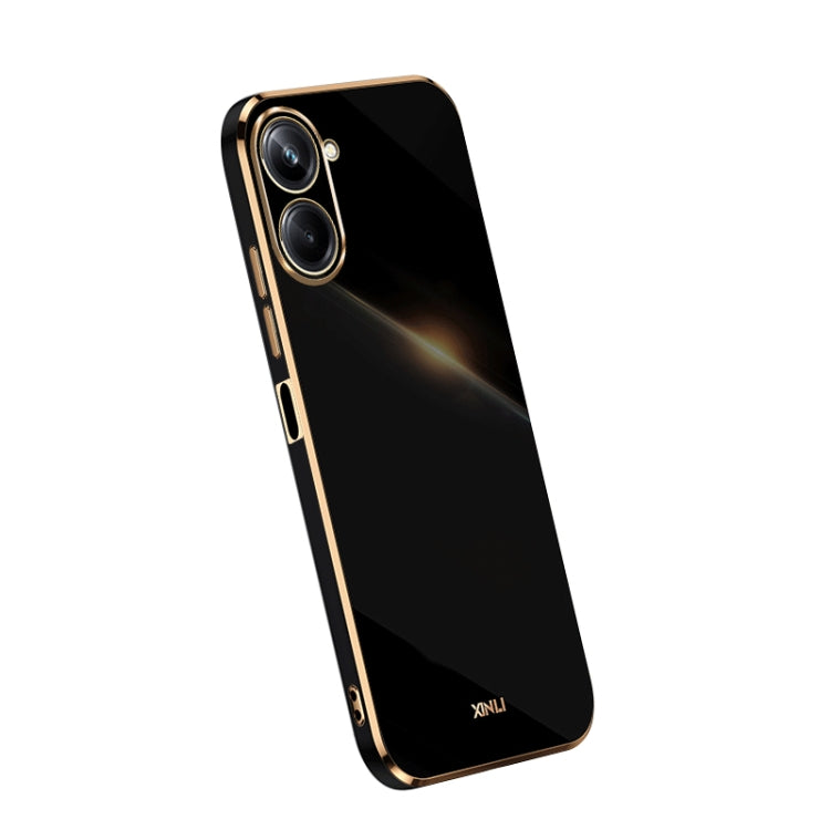 XINLI Straight Edge 6D Electroplate TPU Phone Case – TPU, For OPPO A1 Pro 5G, For Realme 10 4G, For Samsung Galaxy Note10+ For Realme 10 4G Black