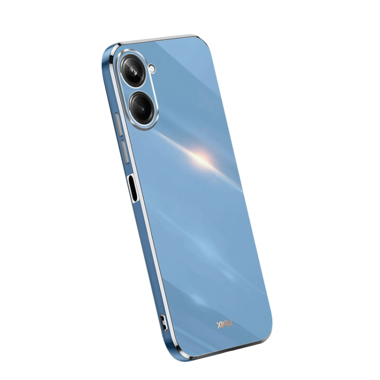 XINLI Straight Edge 6D Electroplate TPU Phone Case – TPU, For OPPO A1 Pro 5G, For Realme 10 4G, For Samsung Galaxy Note10+ For Realme 10 4G Celestial Blue