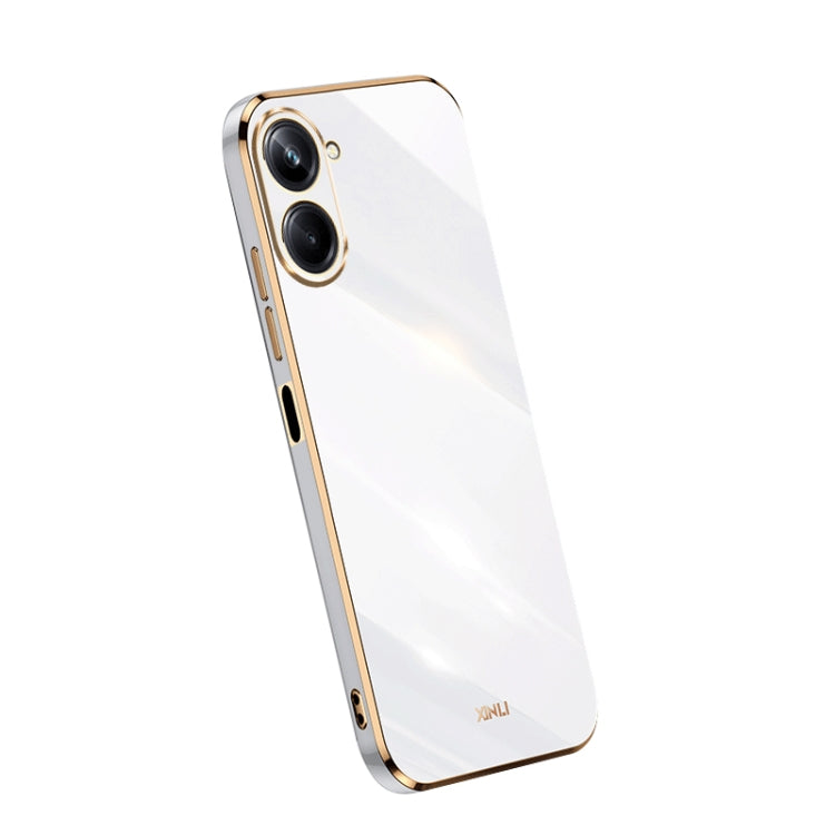 XINLI Straight Edge 6D Electroplate TPU Phone Case – TPU, For OPPO A1 Pro 5G, For Realme 10 4G, For Samsung Galaxy Note10+ For Realme 10 4G White