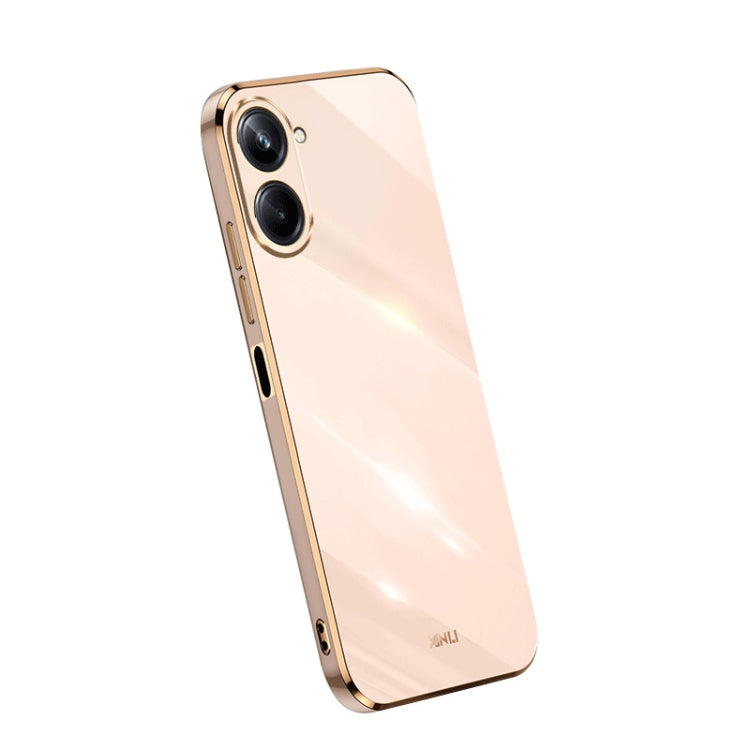 XINLI Straight Edge 6D Electroplate TPU Phone Case – TPU, For OPPO A1 Pro 5G, For Realme 10 4G, For Samsung Galaxy Note10+ For Realme 10 4G Pink