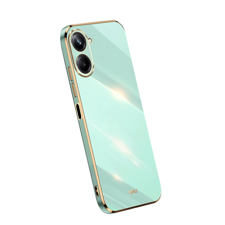 XINLI Straight Edge 6D Electroplate TPU Phone Case – TPU, For OPPO A1 Pro 5G, For Realme 10 4G, For Samsung Galaxy Note10+ For Realme 10 4G Mint Green