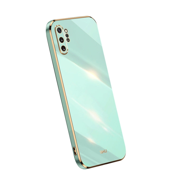 XINLI Straight Edge 6D Electroplate TPU Phone Case – TPU, For OPPO A1 Pro 5G, For Realme 10 4G, For Samsung Galaxy Note10+ For Samsung Galaxy Note10+ Mint Green