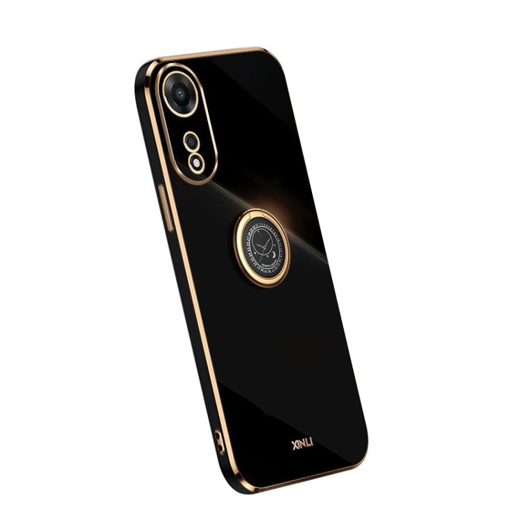 XINLI Straight Edge Electroplate TPU Phone Case with Ring – Ring Holder, TPU, For OPPO A1 Pro 5G, For Realme 10 4G, For OPPO Reno9 5G
