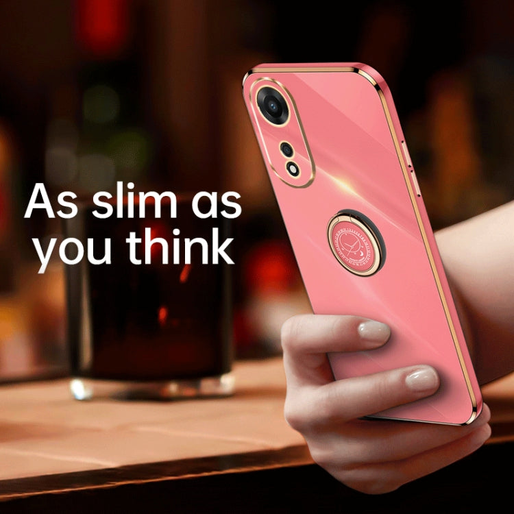 XINLI Straight Edge Electroplate TPU Phone Case with Ring – Ring Holder, TPU, For OPPO A1 Pro 5G, For Realme 10 4G, For OPPO Reno9 5G