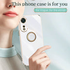 XINLI Straight Edge Electroplate TPU Phone Case with Ring – Ring Holder, TPU, For OPPO A1 Pro 5G, For Realme 10 4G, For OPPO Reno9 5G