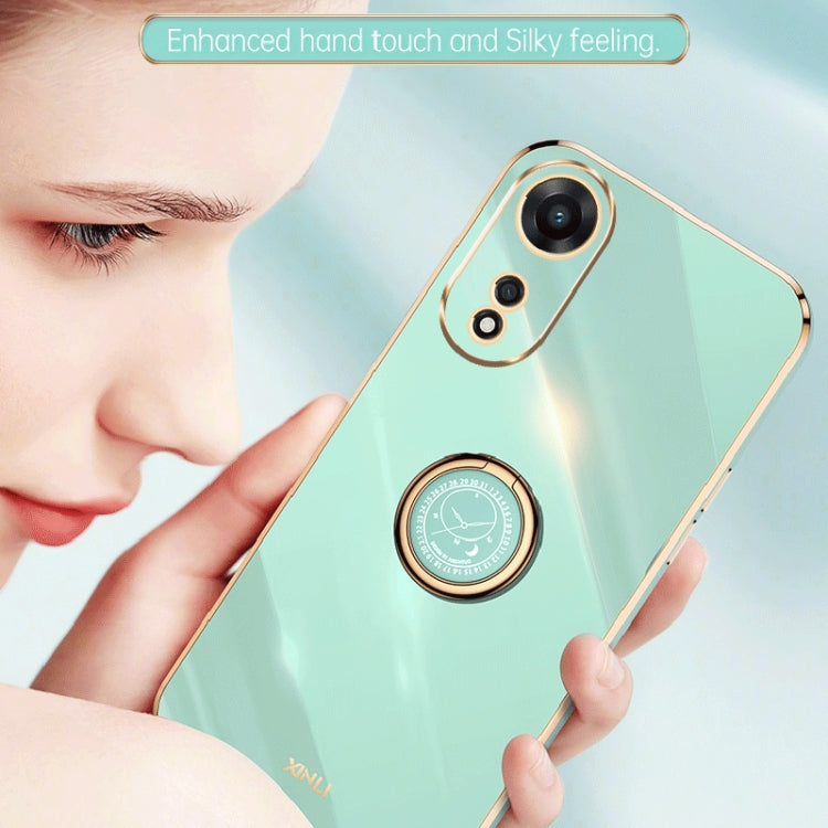 XINLI Straight Edge Electroplate TPU Phone Case with Ring – Ring Holder, TPU, For OPPO A1 Pro 5G, For Realme 10 4G, For OPPO Reno9 5G