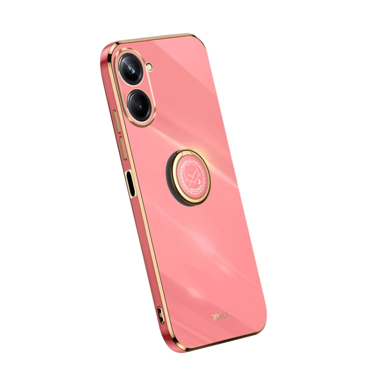 XINLI Straight Edge Electroplate TPU Phone Case with Ring – Ring Holder, TPU, For OPPO A1 Pro 5G, For Realme 10 4G, For OPPO Reno9 5G For Realme 10 4G Hawthorn Red