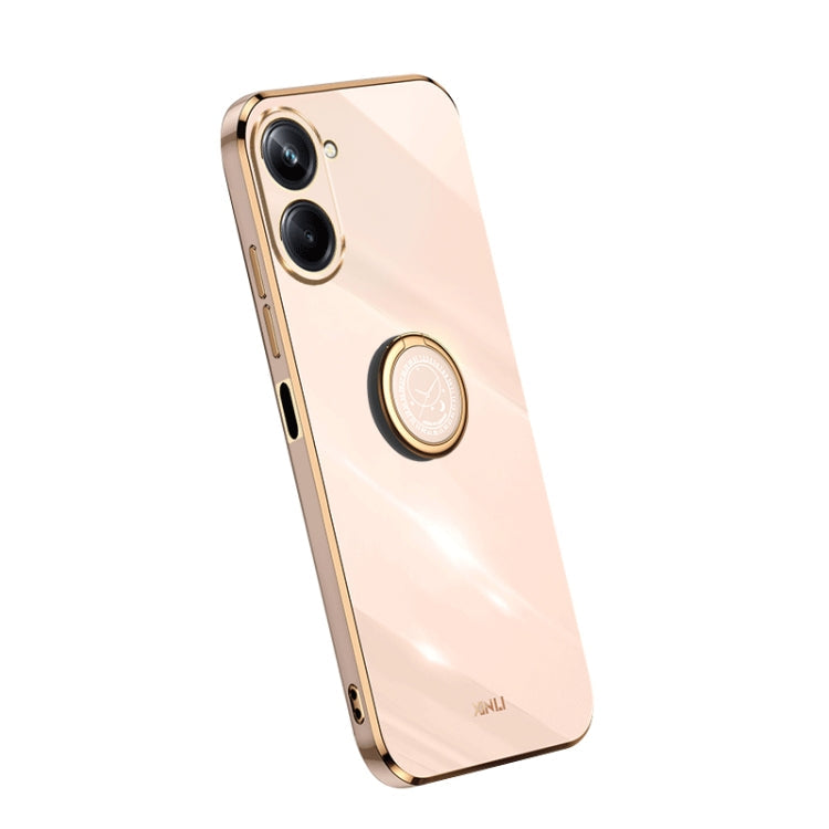 XINLI Straight Edge Electroplate TPU Phone Case with Ring – Ring Holder, TPU, For OPPO A1 Pro 5G, For Realme 10 4G, For OPPO Reno9 5G For Realme 10 4G Pink