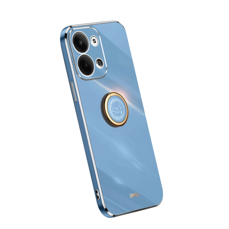 XINLI Straight Edge Electroplate TPU Phone Case with Ring – Ring Holder, TPU, For OPPO A1 Pro 5G, For Realme 10 4G, For OPPO Reno9 5G For OPPO Reno9 5G Celestial Blue