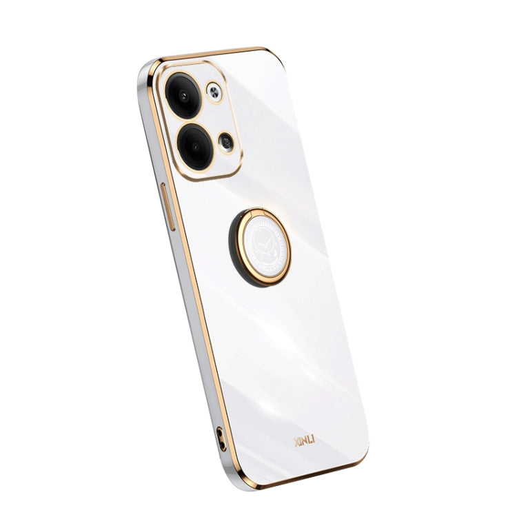 XINLI Straight Edge Electroplate TPU Phone Case with Ring – Ring Holder, TPU, For OPPO A1 Pro 5G, For Realme 10 4G, For OPPO Reno9 5G For OPPO Reno9 5G White