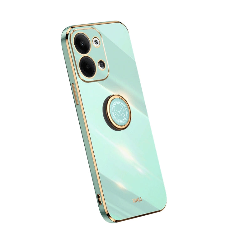 XINLI Straight Edge Electroplate TPU Phone Case with Ring – Ring Holder, TPU, For OPPO A1 Pro 5G, For Realme 10 4G, For OPPO Reno9 5G For OPPO Reno9 5G Mint Green