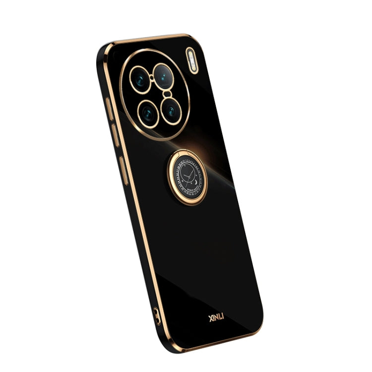 XINLI Straight Edge Electroplate TPU Phone Case with Ring, For Samsung Galaxy A54 5G, For vivo X90 Pro+, For Samsung Galaxy Note10+ For vivo X90 Pro+ Black