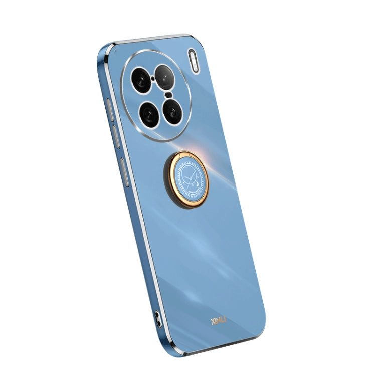 XINLI Straight Edge Electroplate TPU Phone Case with Ring, For Samsung Galaxy A54 5G, For vivo X90 Pro+, For Samsung Galaxy Note10+ For vivo X90 Pro+ Celestial Blue