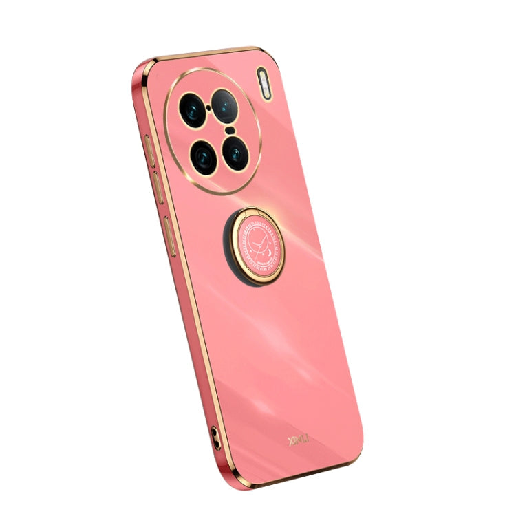 XINLI Straight Edge Electroplate TPU Phone Case with Ring, For Samsung Galaxy A54 5G, For vivo X90 Pro+, For Samsung Galaxy Note10+ For vivo X90 Pro+ Hawthorn Red