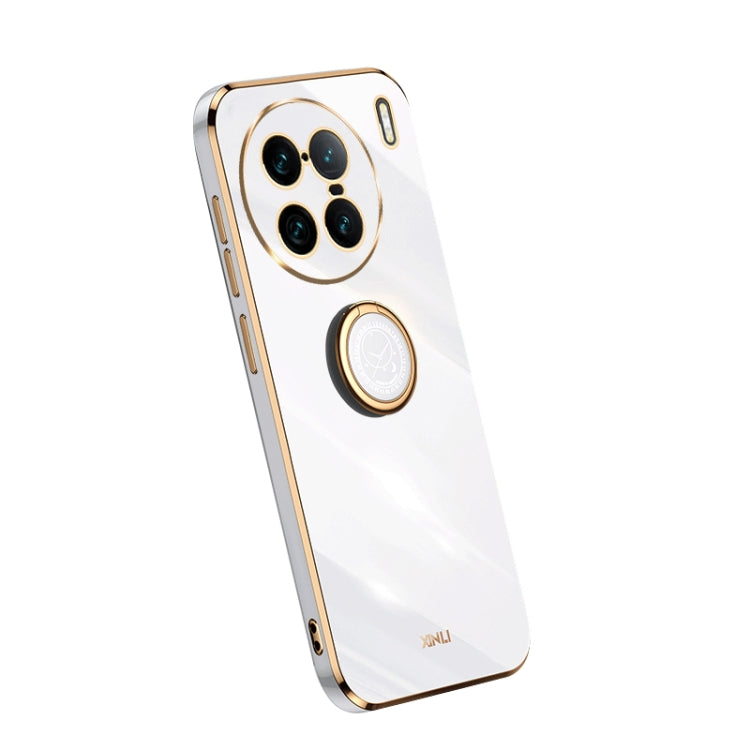 XINLI Straight Edge Electroplate TPU Phone Case with Ring, For Samsung Galaxy A54 5G, For vivo X90 Pro+, For Samsung Galaxy Note10+ For vivo X90 Pro+ White