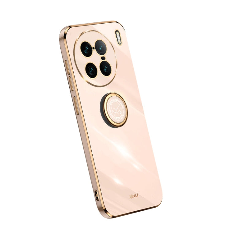 XINLI Straight Edge Electroplate TPU Phone Case with Ring, For Samsung Galaxy A54 5G, For vivo X90 Pro+, For Samsung Galaxy Note10+ For vivo X90 Pro+ Pink