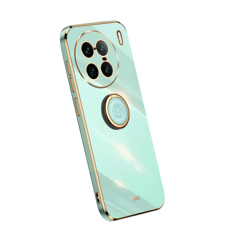 XINLI Straight Edge Electroplate TPU Phone Case with Ring, For Samsung Galaxy A54 5G, For vivo X90 Pro+, For Samsung Galaxy Note10+ For vivo X90 Pro+ Mint Green