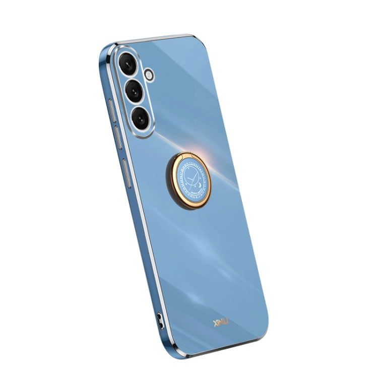 XINLI Straight Edge Electroplate TPU Phone Case with Ring, For Samsung Galaxy A54 5G, For vivo X90 Pro+, For Samsung Galaxy Note10+ For Samsung Galaxy A54 5G Celestial Blue