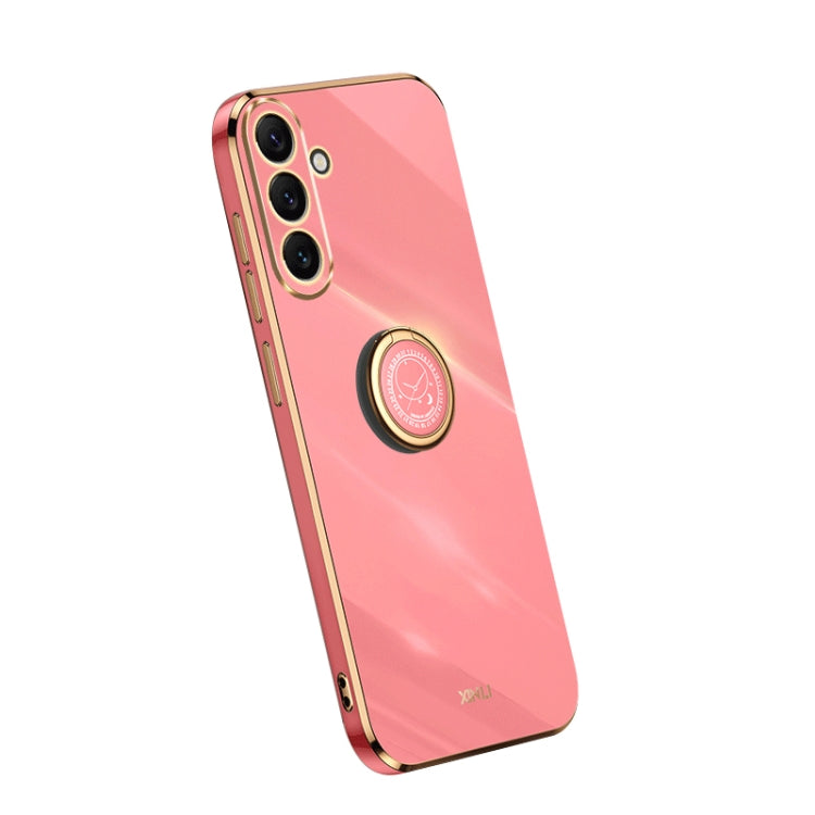 XINLI Straight Edge Electroplate TPU Phone Case with Ring, For Samsung Galaxy A54 5G, For vivo X90 Pro+, For Samsung Galaxy Note10+ For Samsung Galaxy A54 5G Hawthorn Red