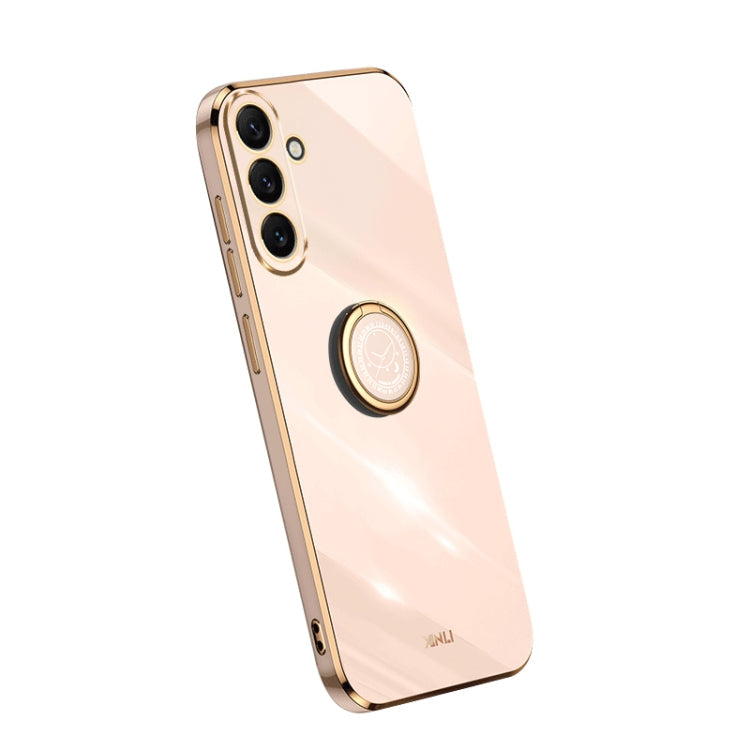 XINLI Straight Edge Electroplate TPU Phone Case with Ring, For Samsung Galaxy A54 5G, For vivo X90 Pro+, For Samsung Galaxy Note10+ For Samsung Galaxy A54 5G Pink