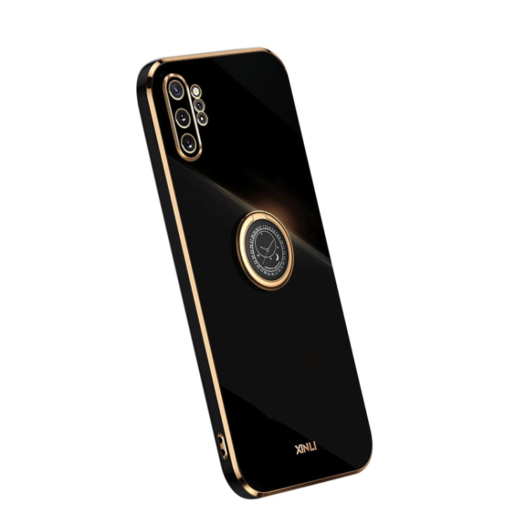 XINLI Straight Edge Electroplate TPU Phone Case with Ring, For Samsung Galaxy A54 5G, For vivo X90 Pro+, For Samsung Galaxy Note10+ For Samsung Galaxy Note10+ Black