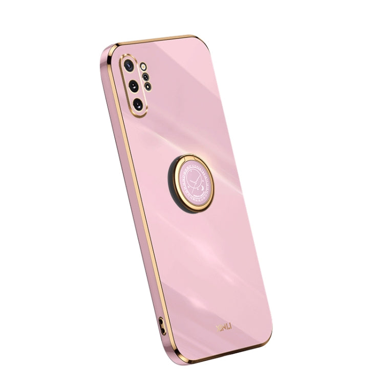 XINLI Straight Edge Electroplate TPU Phone Case with Ring, For Samsung Galaxy A54 5G, For vivo X90 Pro+, For Samsung Galaxy Note10+ For Samsung Galaxy Note10+ Cherry Purple