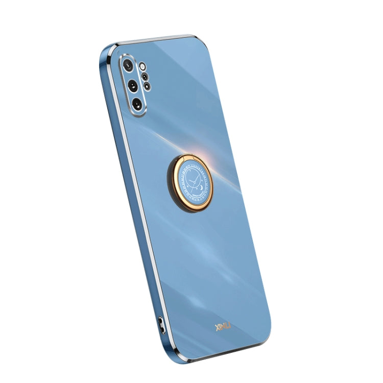 XINLI Straight Edge Electroplate TPU Phone Case with Ring, For Samsung Galaxy A54 5G, For vivo X90 Pro+, For Samsung Galaxy Note10+ For Samsung Galaxy Note10+ Celestial Blue